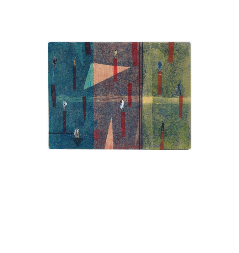 La Vita È, (2025) 2026, mixed media on paper,  19.5 × 15 cm (7.68 × 5.91 in)
